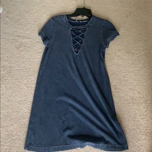 Denim mini dress